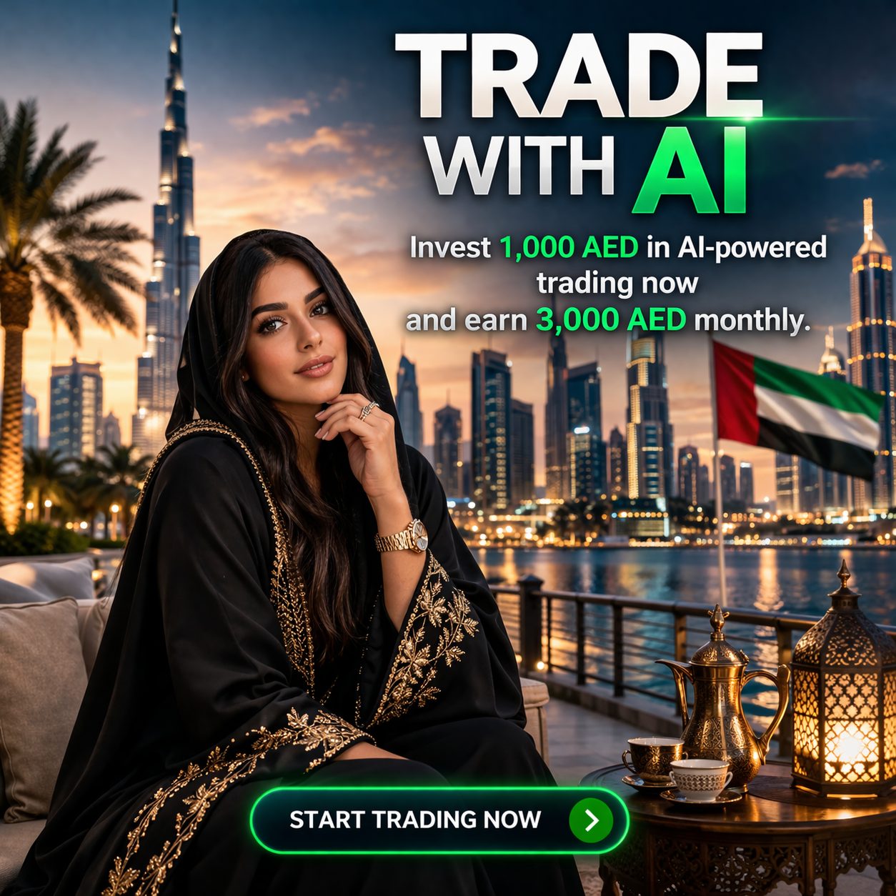 Dubai skyline with AI-powered toll gates